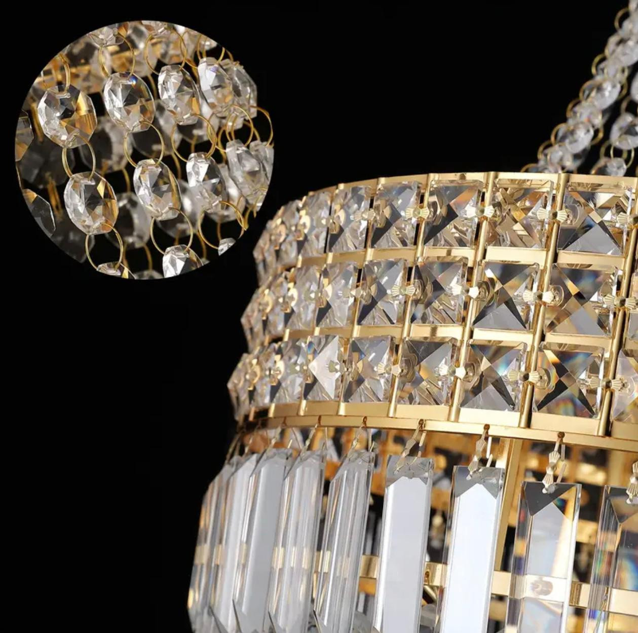 Lustre en cristal de luxe - Style impérial moderne avec gouttelettes. - Luminaires d'intérieur - Image 3 - Livraison Maroc