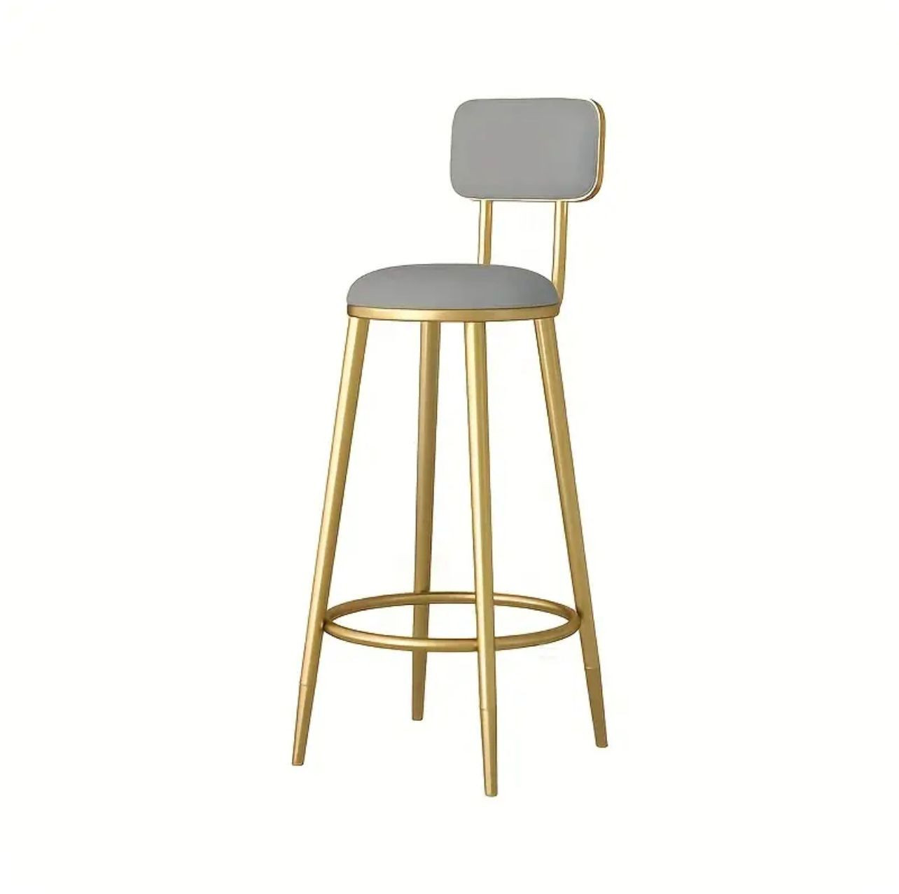 1pc Élégant tabouret de bar en métal doré avec siège rembourré - Chaises - Image 3 - Livraison Maroc