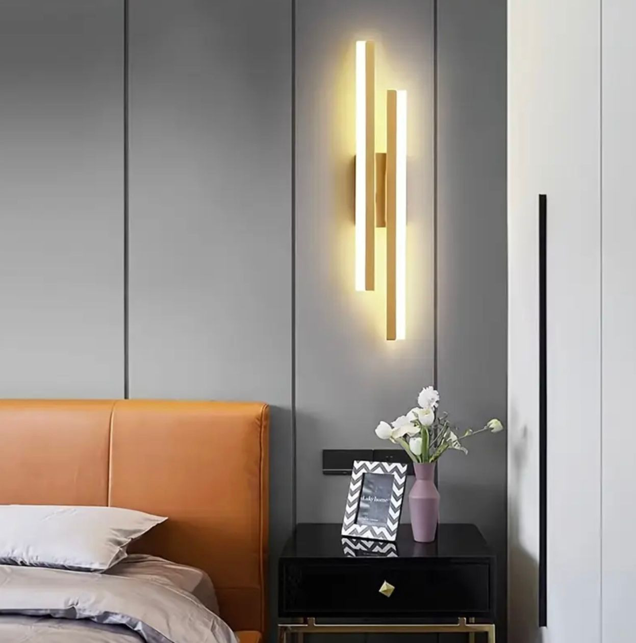 Applique murale linéaire moderne 1pc, longue bande lumineuse à LED à. - Luminaires d'intérieur - Photo detail - Livraison Maroc