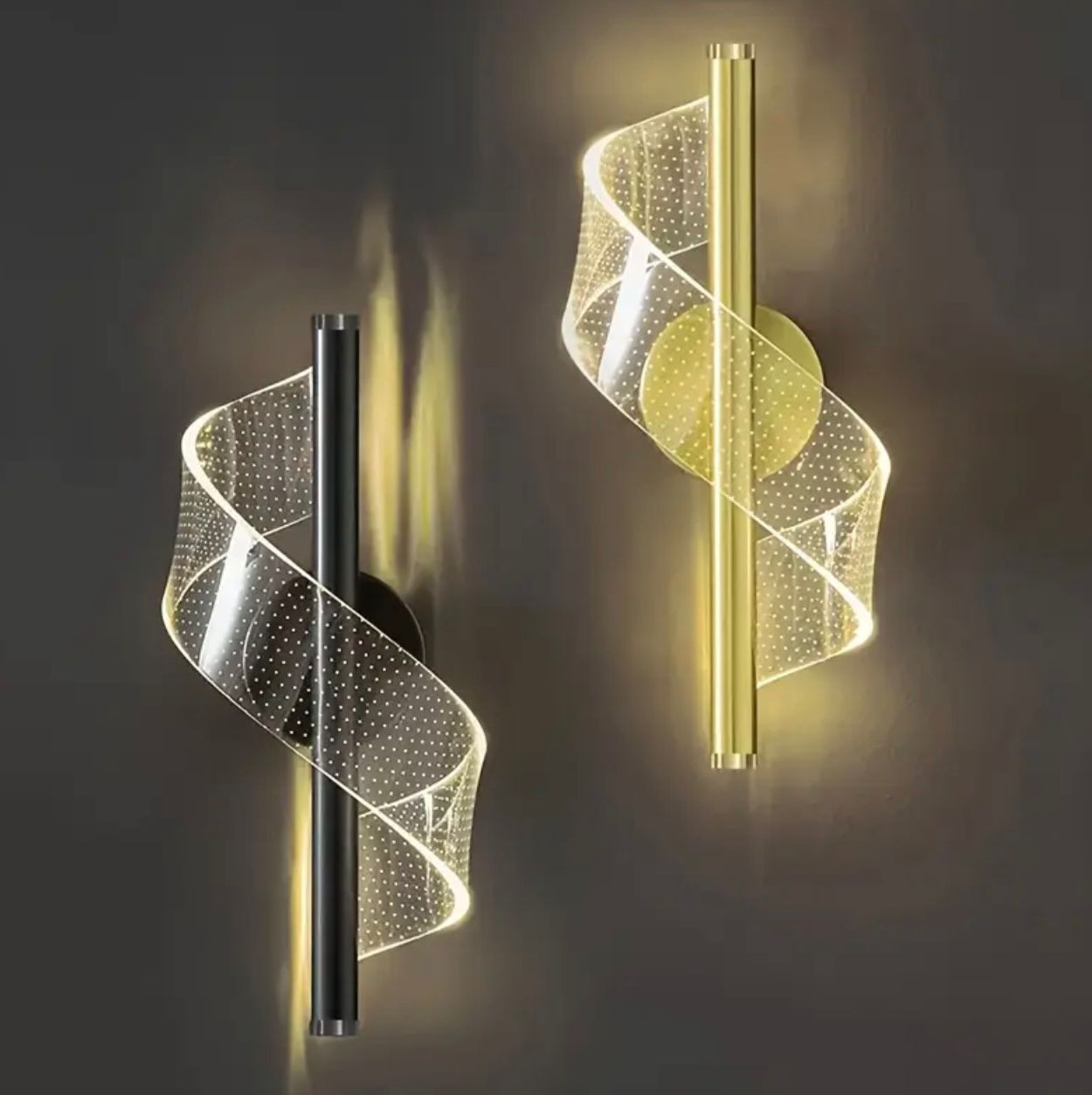 Plafonnier LED acrylique en spirale moderne, design accrocheur et lum. - Éclairage - Image 1 - Livraison Maroc