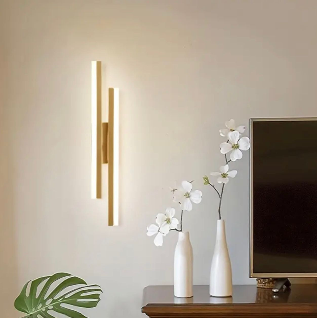 Applique murale linéaire moderne 1pc, longue bande lumineuse à LED à température 3 couleurs réglable