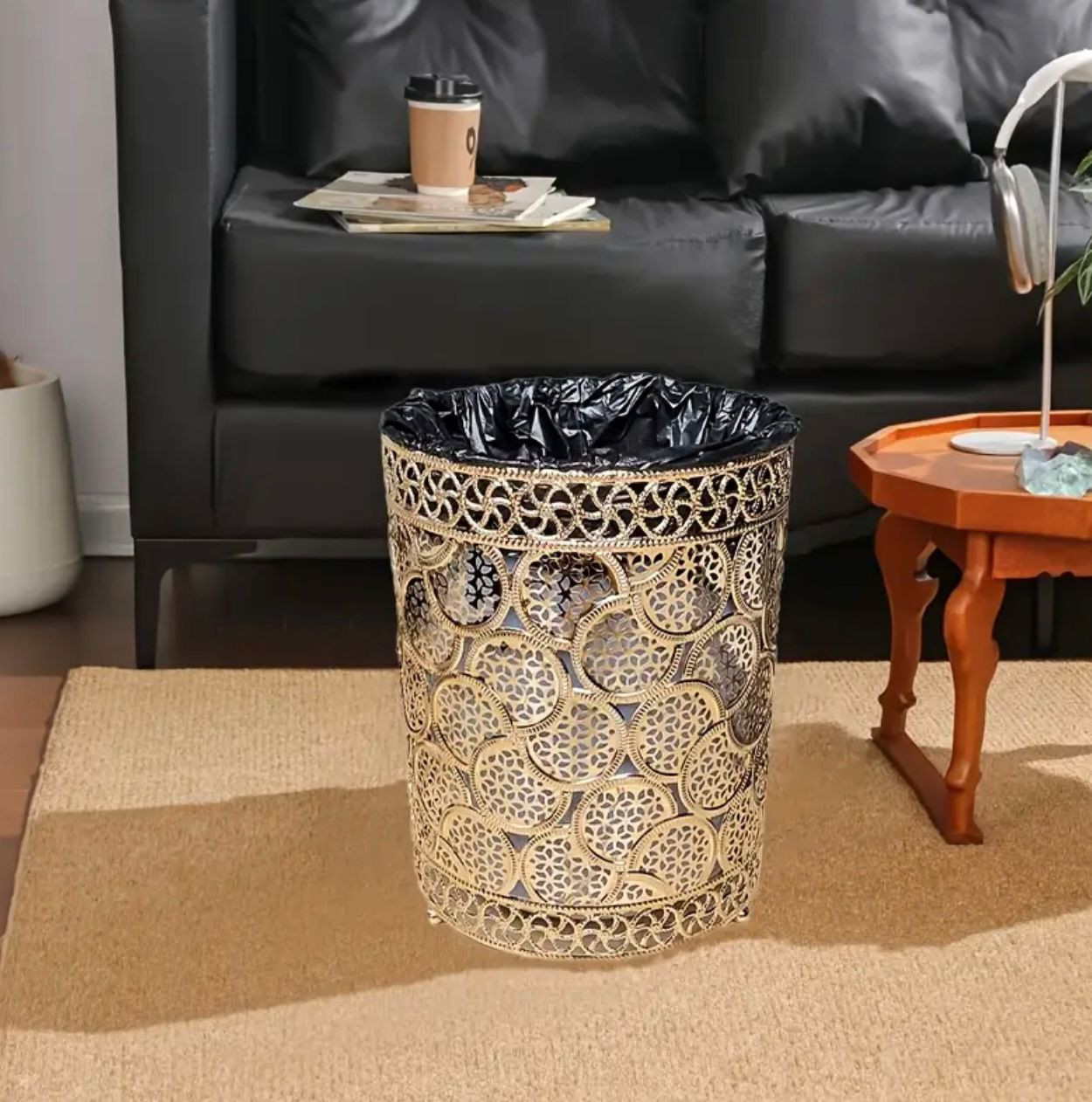 Ensemble de poubelles dorées de luxe européen haut de gamme universel. - Accessoires - Image 2 - Livraison Maroc