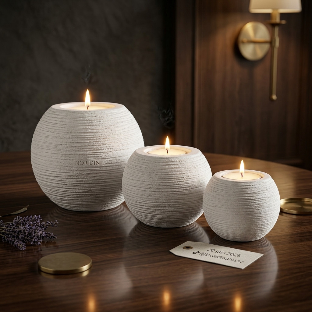Bougeoirs Artisanaux Minimalistes - Décorations - Livraison Maroc