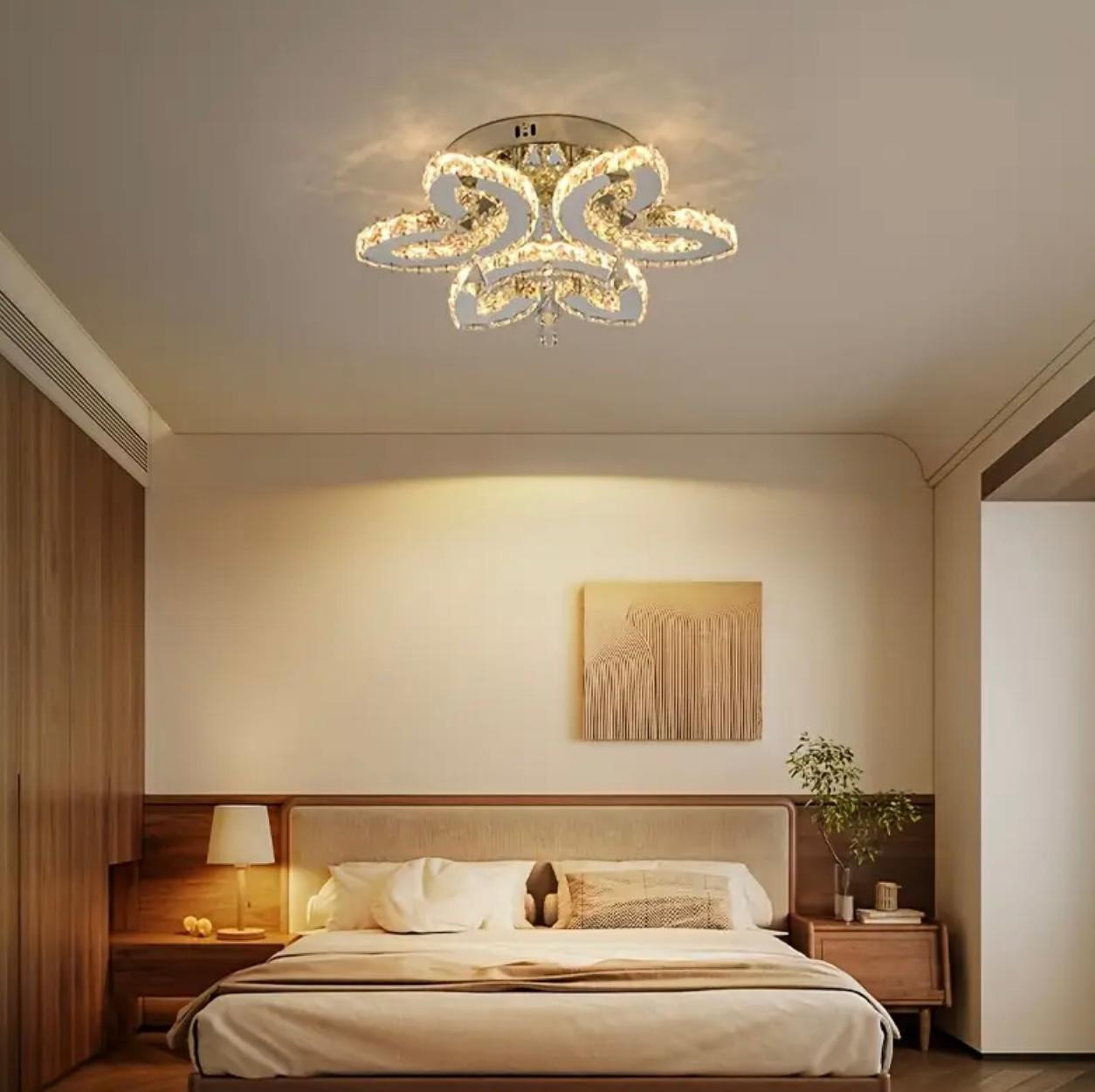 Plafonnier moderne en cristal de luxe - Bandes lumineuses à LED 3 cou. - Luminaires d'intérieur - Livraison Maroc