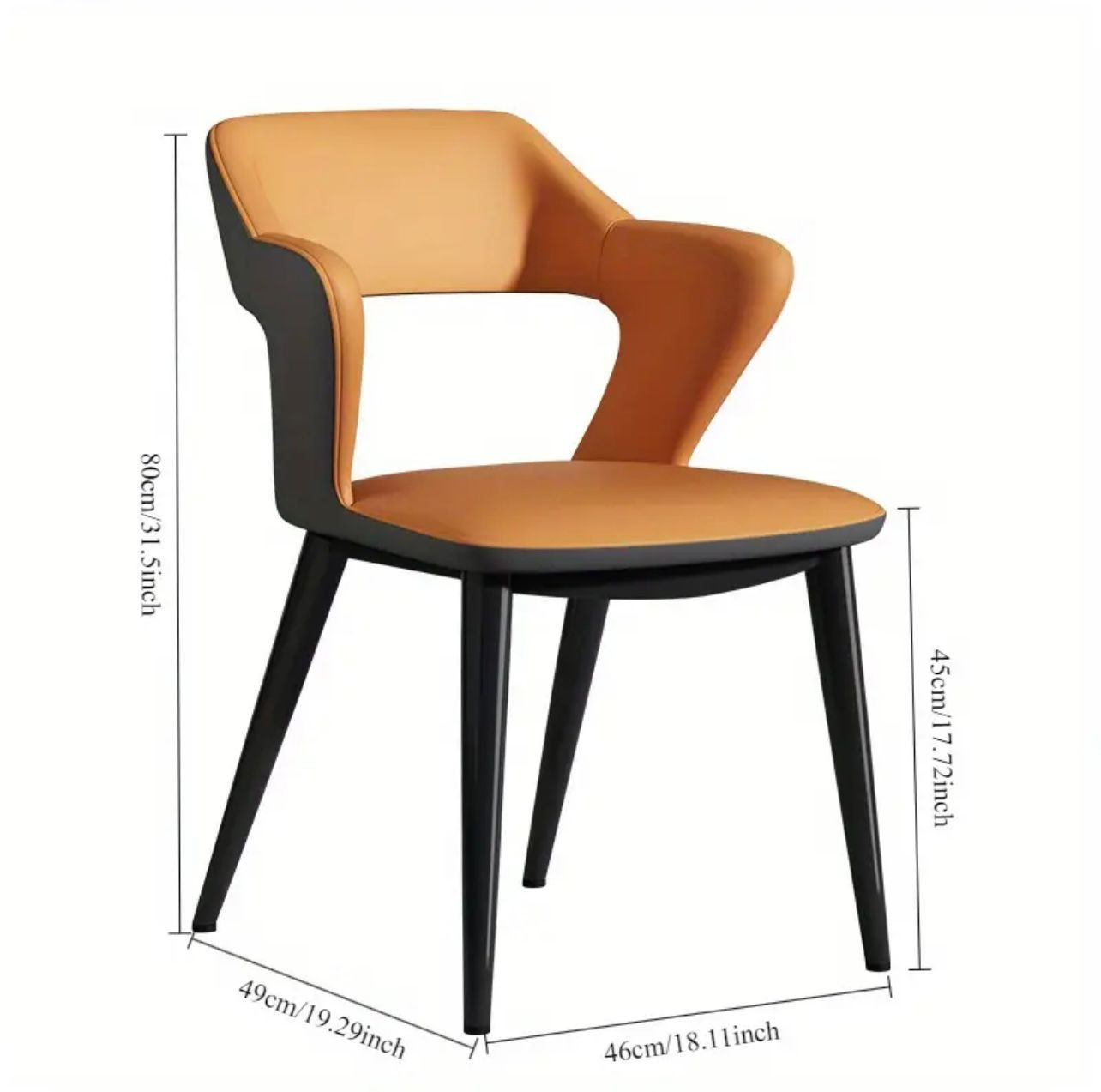 1pc Chaise de salle à manger en cuir d'inspiration française avec cou. - Ameublement - Photo detail - Livraison Maroc