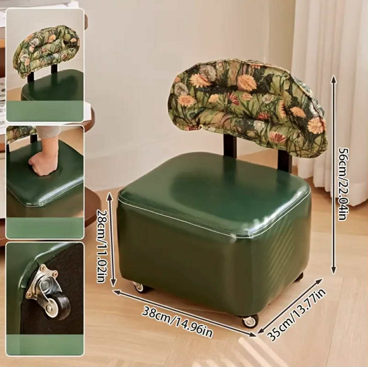 Tabouret green + brown - Tabourets de bar - Image 3 - Livraison Maroc