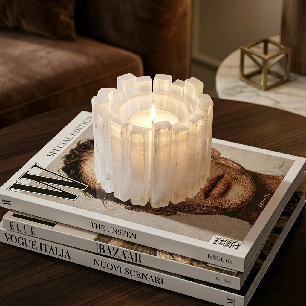 Bougeoir Cristal Brut - Décorations - Livraison Maroc