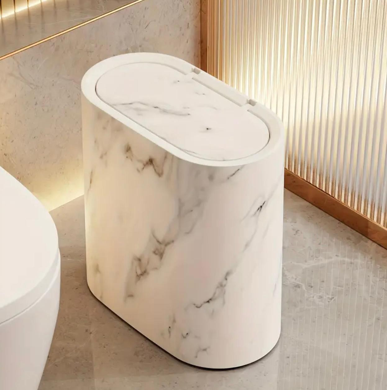 1 Poubelle carrée en plastique LuxeSpace 14L/3,7 gallons avec couverc. - Accessoires - Image 4 - Livraison Maroc