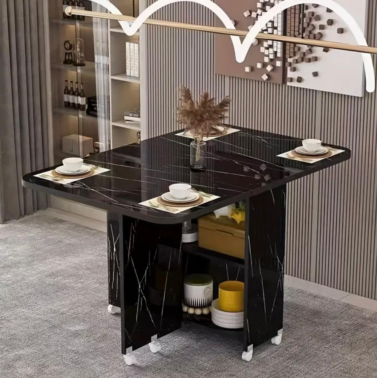 1pc 100cm x 50cm x 77cm Table à manger pliante carrée et bureau de bu. - Ameublement - Image 1 - Livraison Maroc