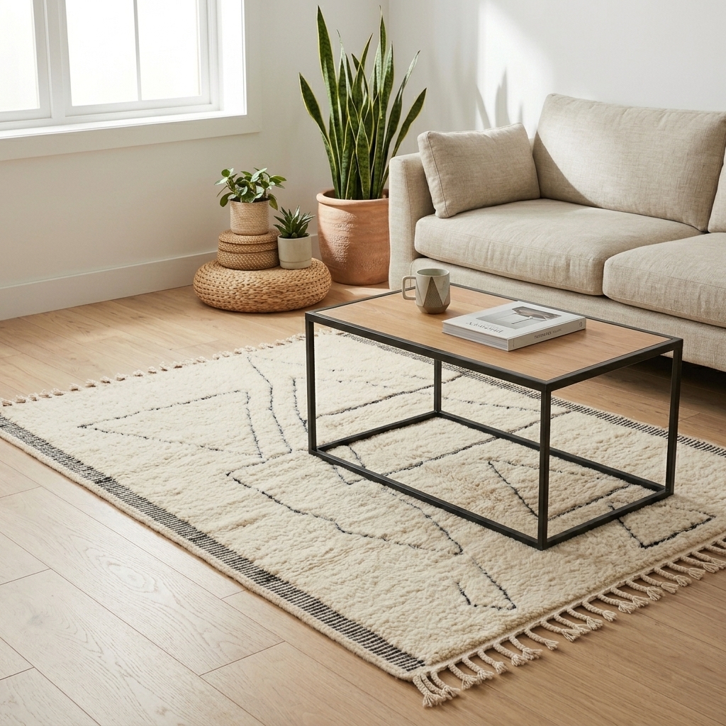 Tapis Berbère Art Géométrique Contemporain - Tapisserie - Livraison Maroc