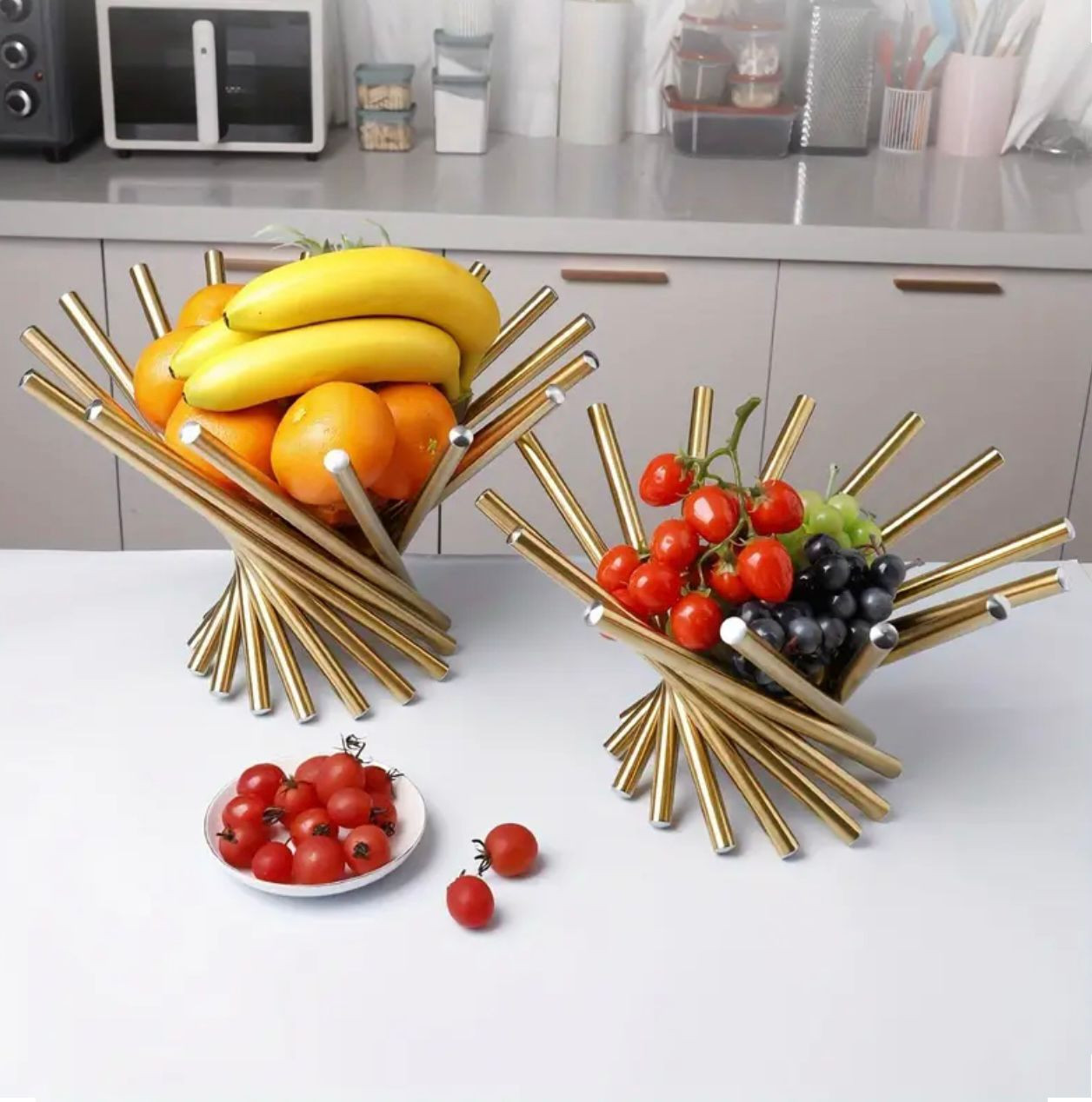 1pc Panier de fruits en acier inoxydable doré créatif de luxe, bol de. - Déco de Cuisine - Livraison Maroc