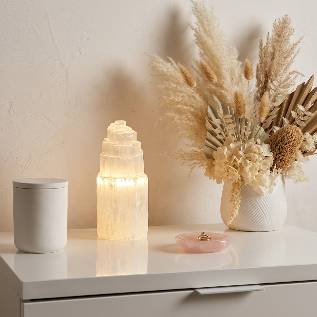 Lampe Château en Sélénite - Décorations - Livraison Maroc