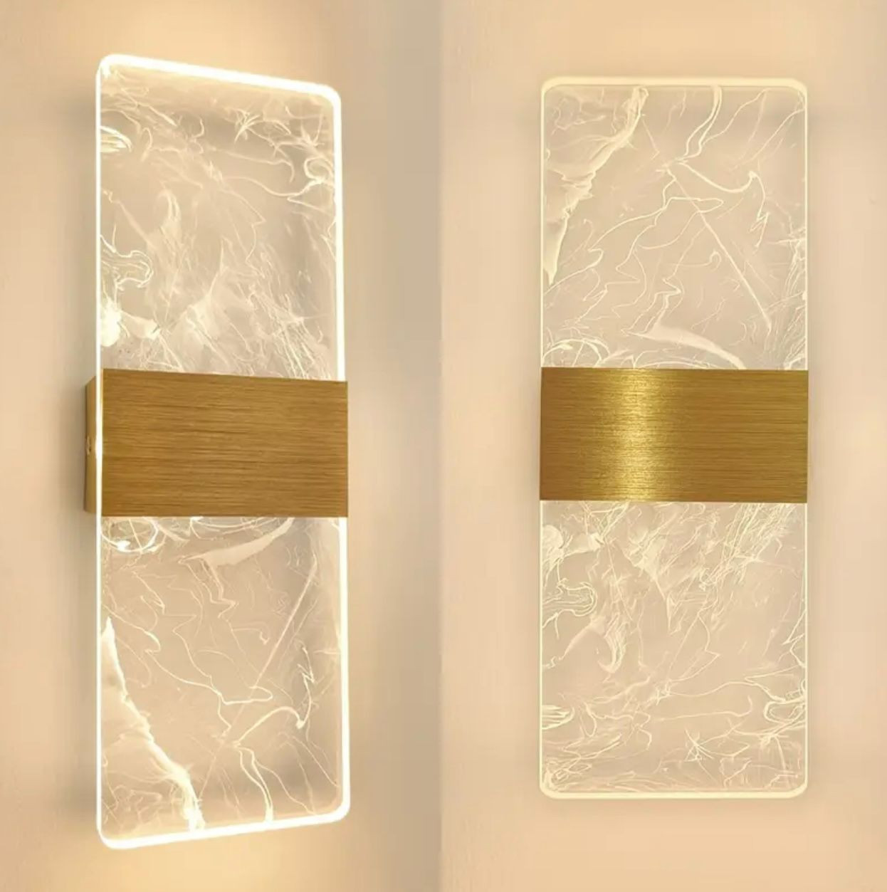 Applique murale en acrylique moderne avec LED chaude, montage semi-en. - Appliques murales - Image 1 - Livraison Maroc