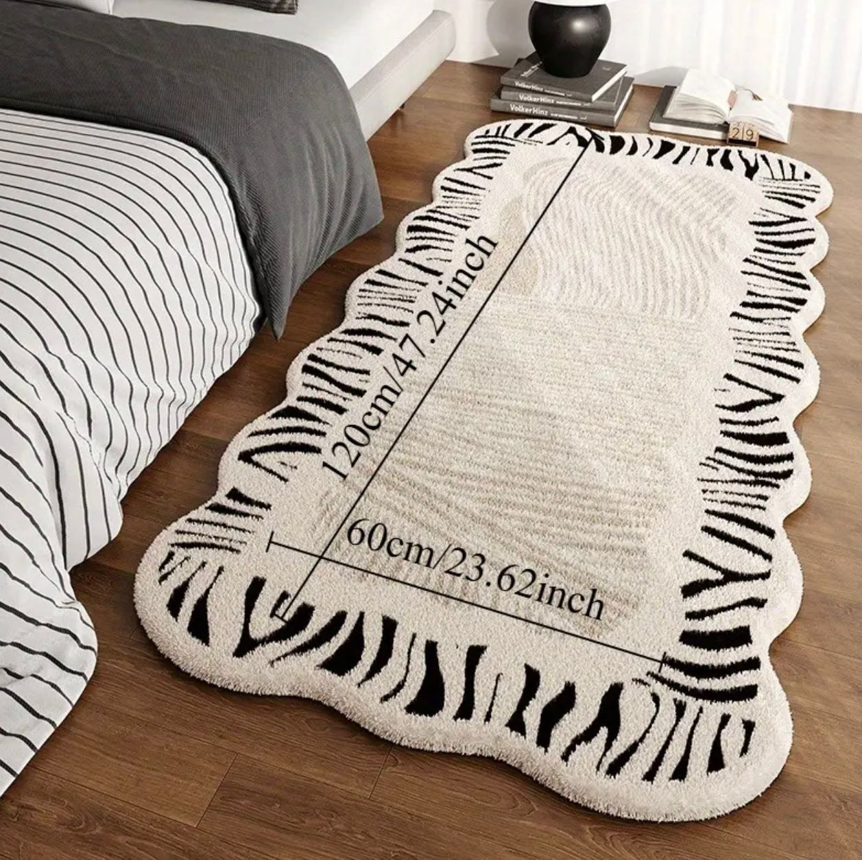 Tapis de zone luxueux en faux cachemire - 10 mm d'épaisseur - Tapis modernes - Livraison Maroc
