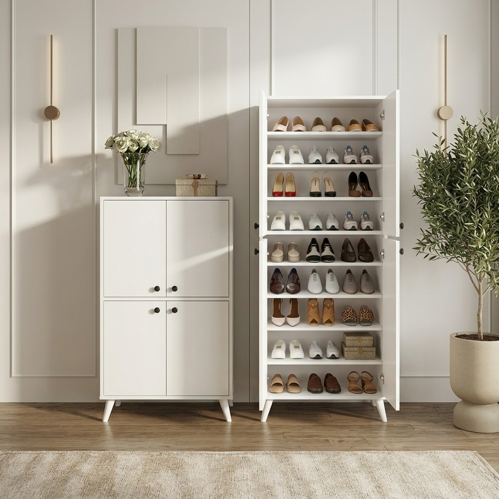 Meuble à Chaussures Moderne Blanc