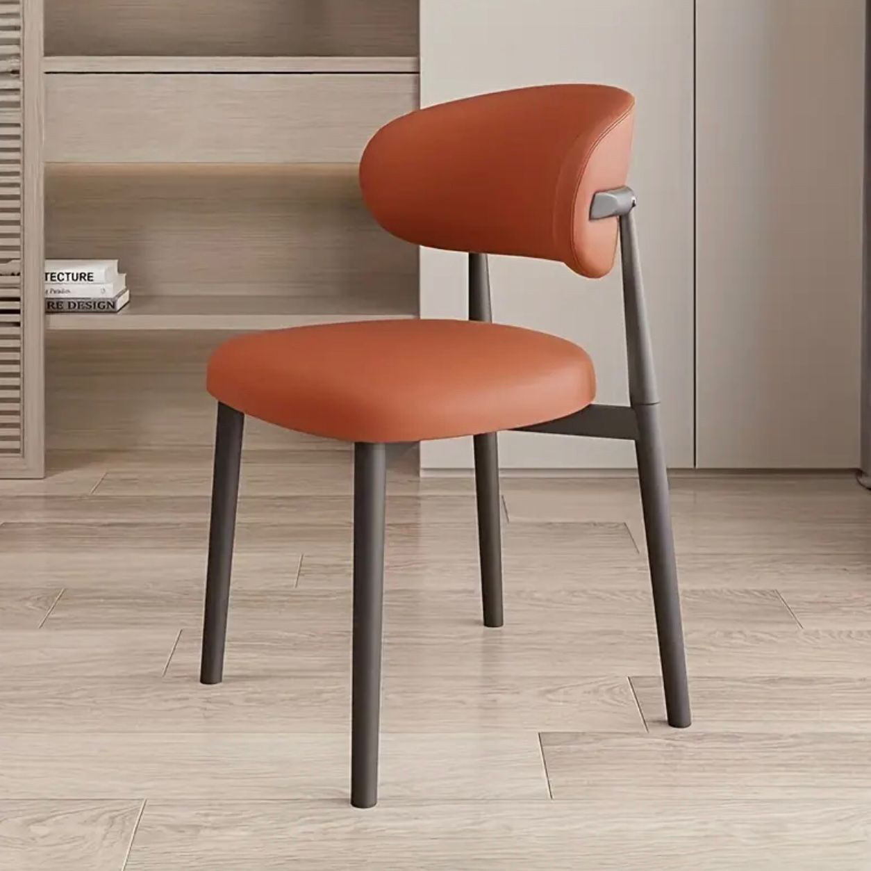 Chaise de salle à manger moderne avec dossier rembourré épais - Base. - Chaises - Image 3 - Livraison Maroc