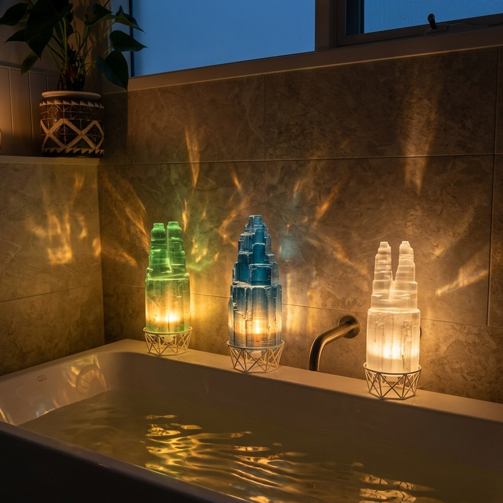 Bougeoirs en Sélénite Naturelle - Décorations - Livraison Maroc