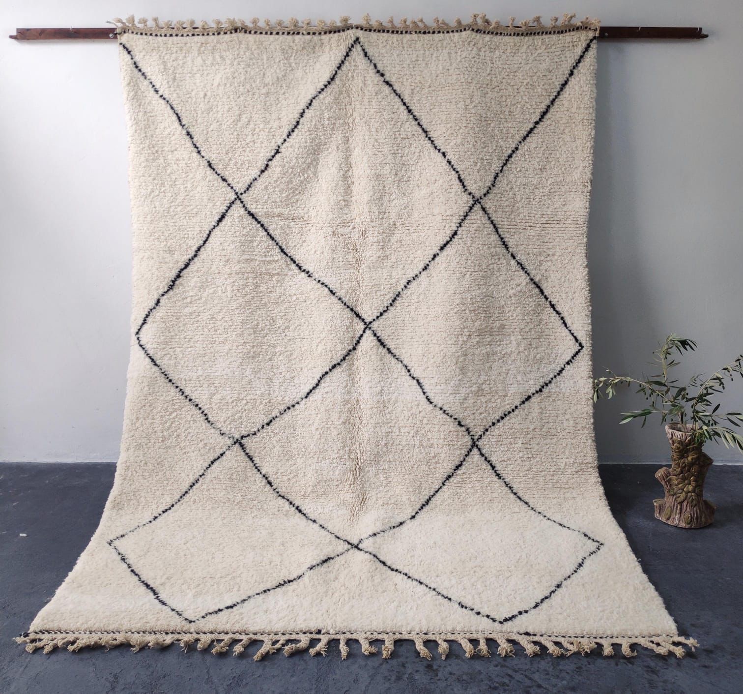 Tapis Marocain Artisanal en Laine - Tapisserie - Photo detail - Livraison Maroc