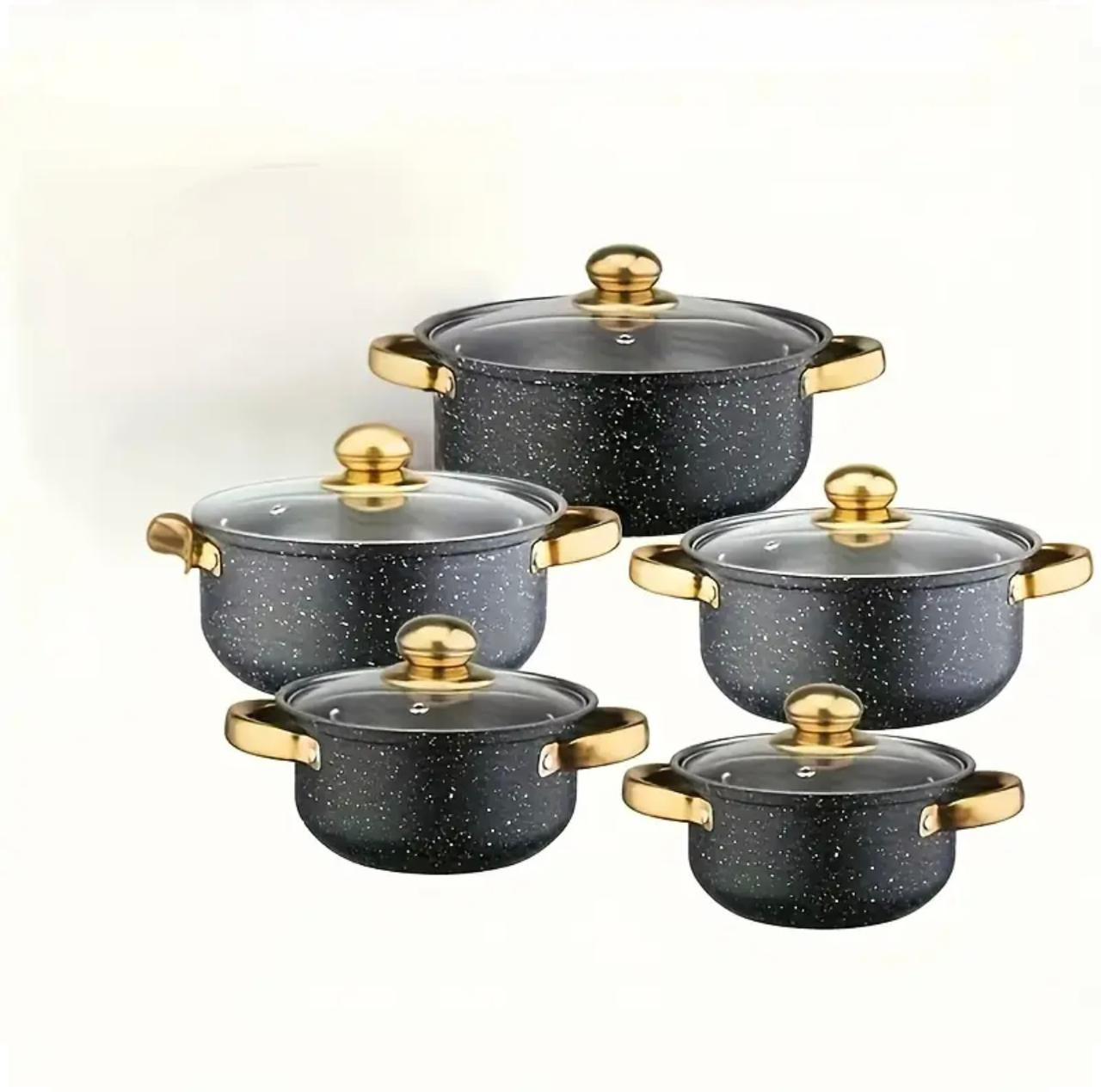 Ensemble d'ustensiles de cuisine en acier inoxydable avec couvercles. - Déco de Cuisine - Image 3 - Livraison Maroc